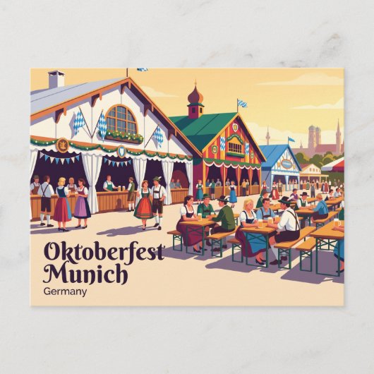 Oktoberfest München Deutschland Postkarte (Vorderseite)