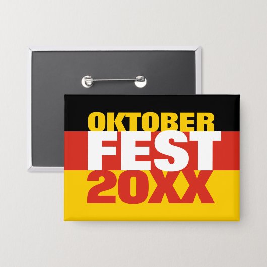 Oktoberfest Oktoberfest - Deutsche Flagge Button (Vorderseite/Rückseite)