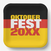 Oktoberfest Oktoberfest - Deutsche Flagge Pappteller (Vorderseite)
