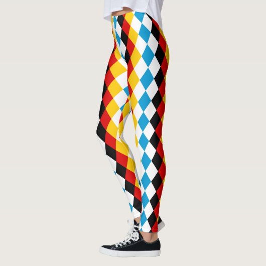 Oktoberfest-Outfit Bayerisch-Deutsche Flagge Farbe Leggings (Links)