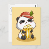 Oktoberfest Panda Bear Bear Postkarte (Vorne/Hinten)