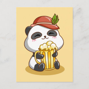 Oktoberfest Panda Bear Bear Postkarte