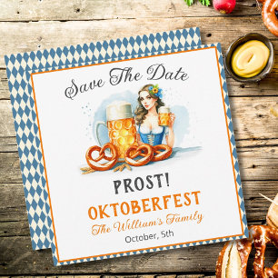 Oktoberfest Party Beer and Pretzels ai Rett Date Save The Date