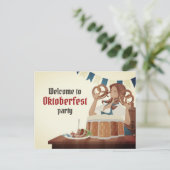 Oktoberfest-Party Einladung Postkarte (Stehend Vorderseite)
