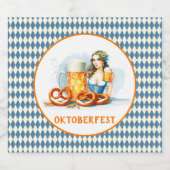 Oktoberfest Party mit Bier und Salzbrezeln ai Bierflaschenetikett (Einzelnes Label)