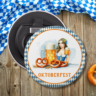 Oktoberfest Party mit Bier und Salzbrezeln ai Flaschenöffner