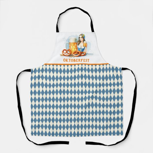 Oktoberfest Party mit Bier und Salzbrezeln ai Schürze (Vorderseite)
