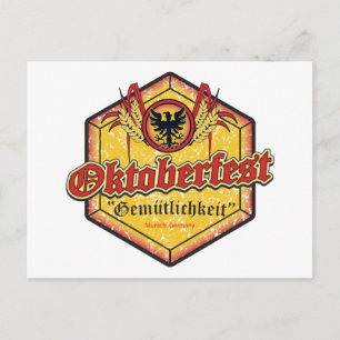 Oktoberfest - Pentagon-Design Postkarte