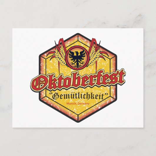 Oktoberfest - Pentagon-Design Postkarte (Vorderseite)