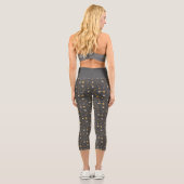 Oktoberfest Pretzel Bierfestival Muster Blau Capri Leggings (Rückseite)