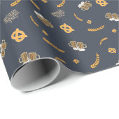Oktoberfest Pretzel Bierfestival Muster Blau Geschenkpapier (Rolleneckpunkt)