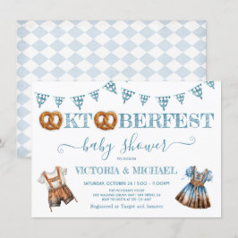 Oktoberfest Pretzel lederhosen Kinderdusche Einladung