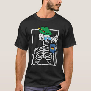 Oktoberfest Skelett Kaffee Deutscher Bayerischer M T-Shirt