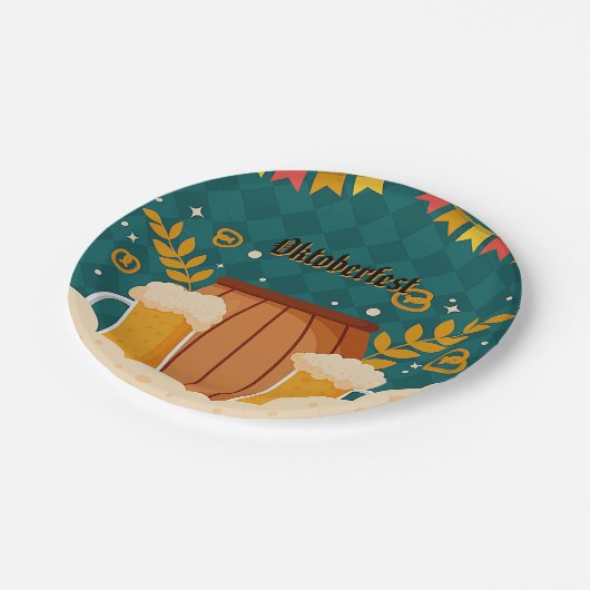 Oktoberfest-Teller Pappteller (Schrägansicht)