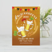 Oktoberfest Toastbier Einladung (Stehend Vorderseite)