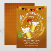 Oktoberfest Toastbier Einladung (Vorne/Hinten)