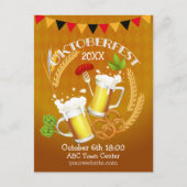 Oktoberfest Toastbier Postkarte (Vorderseite)