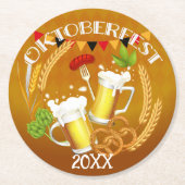 Oktoberfest Toastbier Runder Pappuntersetzer (Vorderseite)
