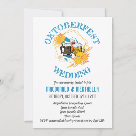 OKTOBERFEST Wedding Einladung (Vorderseite)