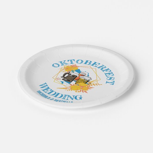 OKTOBERFEST Wedding Pappteller (Schrägansicht)