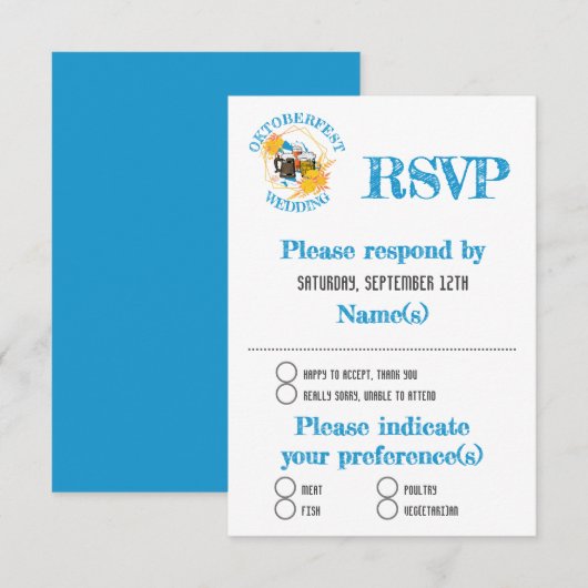 OKTOBERFEST Wedding RSVP Karte (Vorne/Hinten)