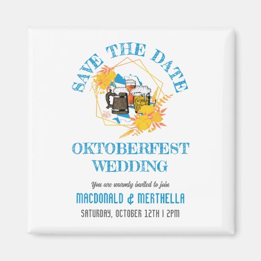 OKTOBERFEST Wedding Save the Date Magnet (Vorne)