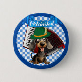Oktoberfest Weiner Hund mit Akkordeon-Taste Button (Vorderseite)