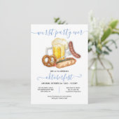 Oktoberfest Wurst Party je modern Einladung (Stehend Vorderseite)