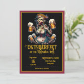 Oktoberfest Zombie Barmaid Einladung (Stehend Vorderseite)