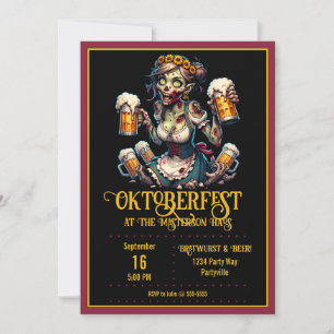 Oktoberfest Zombie Barmaid Einladung
