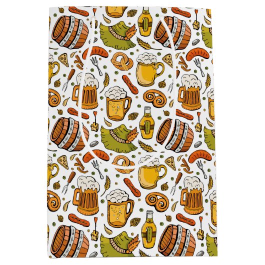 Oktoberfestbiere und Würstchen Mittlere Geschenktüte (Vorderseite)