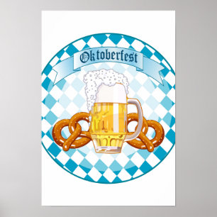 Oktoberfestfeier Runde Design Poster