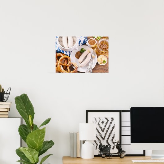 Oktoberfestfrühstück Poster (Heimbüro)