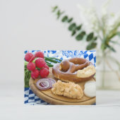 Oktoberfestfrühstück Postkarte (Stehend Vorderseite)