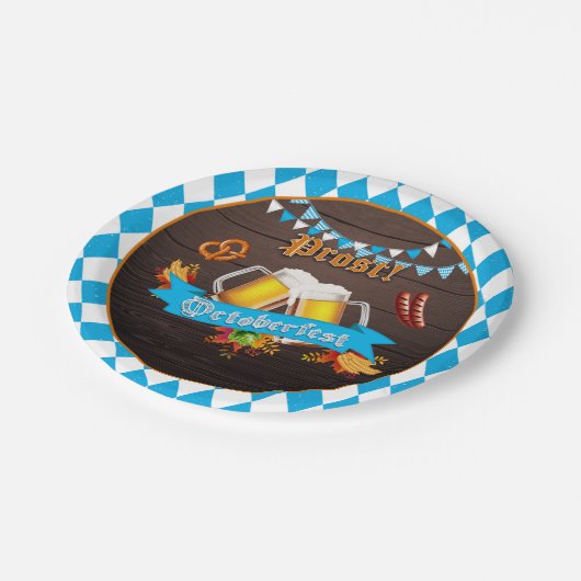 Oktoberfestpapierplatte Pappteller (Schrägansicht)