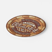 Oktoberfestspiele Braun Holzbären Pappteller (Schrägansicht)