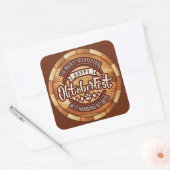 Oktoberfestspiele Braun Holzbären Quadratischer Aufkleber (Umschlag)