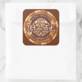 Oktoberfestspiele Braun Holzbären Quadratischer Aufkleber (Tasche)