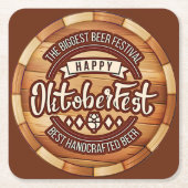 Oktoberfestspiele Braun Holzbären Rechteckiger Pappuntersetzer (Vorderseite)