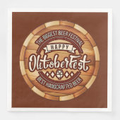 Oktoberfestspiele Braun Holzbären Serviette (Vorderseite)