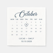 Oktoberkalender Dark Blue Wedding Serviette (Vorderseite)