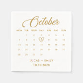 Oktoberkalender Goldhochzeit Serviette (Vorderseite)