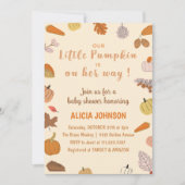 Oktoberkürbis Orange Halloween-Babydusche Einladung (Vorderseite)