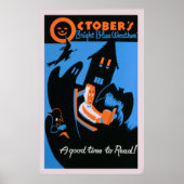 Oktoberlesbibliothek Halloween Vintag WPA Poster (Vorne)