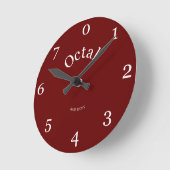 Oktoberuhr lebt dein Leben in Basis 8 rot Runde Wanduhr (Winkel)