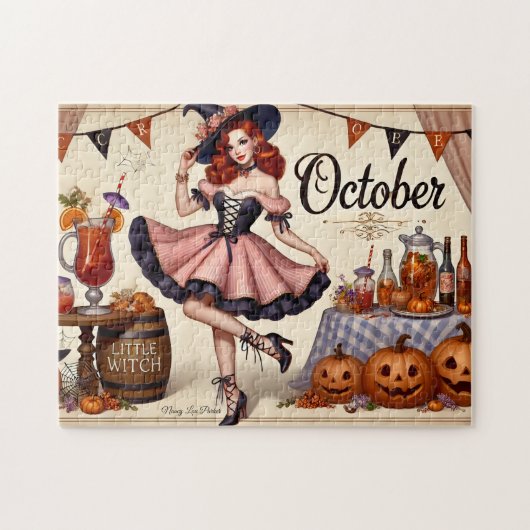Oktoberwitscher Button-Up-Freude Puzzle (Horizontal)