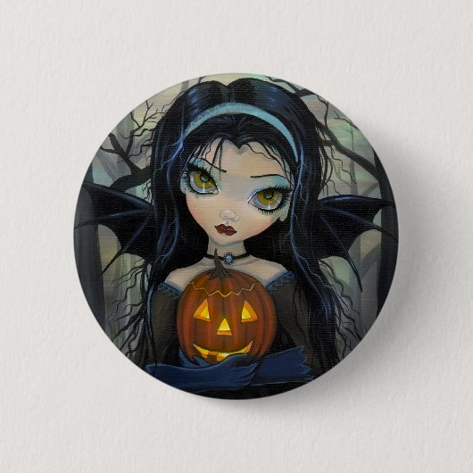 Oktoberwoods Vampire Big-Eye Halloween Button (Vorderseite)