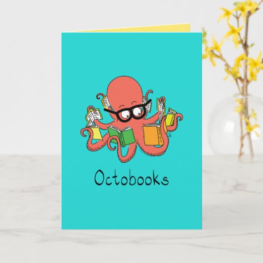 Oktobooks - Oktopus Lesekarte von Büchern Karte (Gelbe Blume)