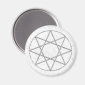 Oktogramm in Grau Magnet (Vorderseite/Rückseite)