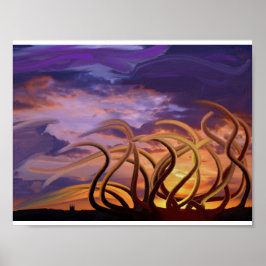 Oktopi am Himmel Poster